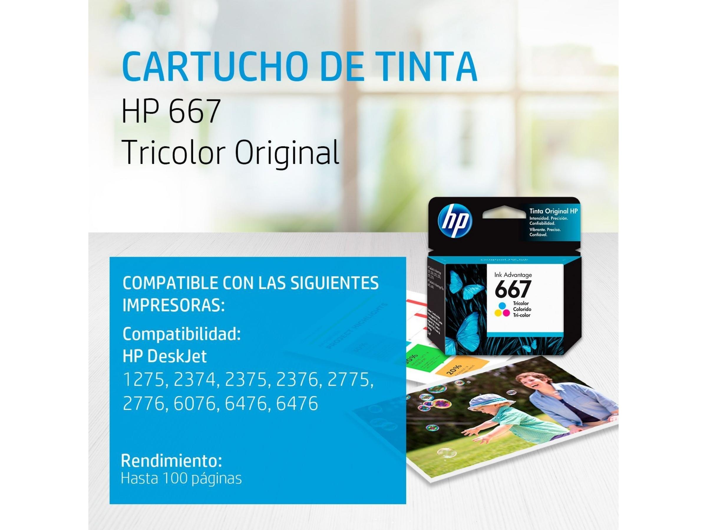 CARTUCHO DE TINTA HP 667 TRICOLOR (3YM78AL) 1275/2374/2375/2376/2775/2776